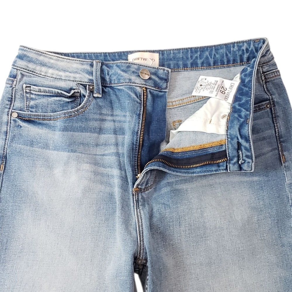 Driftwood Royce Straight Frayed Hem Jeans Size 29 Capsule Wardrobe Boho - Picture 7 of 12
